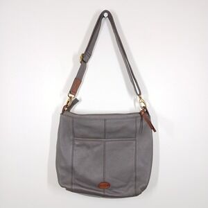 Fossil Shoulder Bag Women Leather Gray Utility Boho Everyday Casual